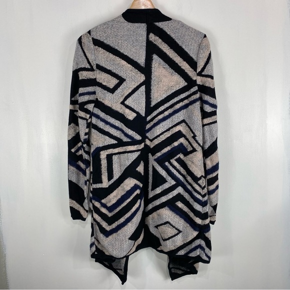 Lucky Brand BOHO Abstract Print Waterfall Drapey Open Front Soft Cardigan Medium - Picture 4 of 4